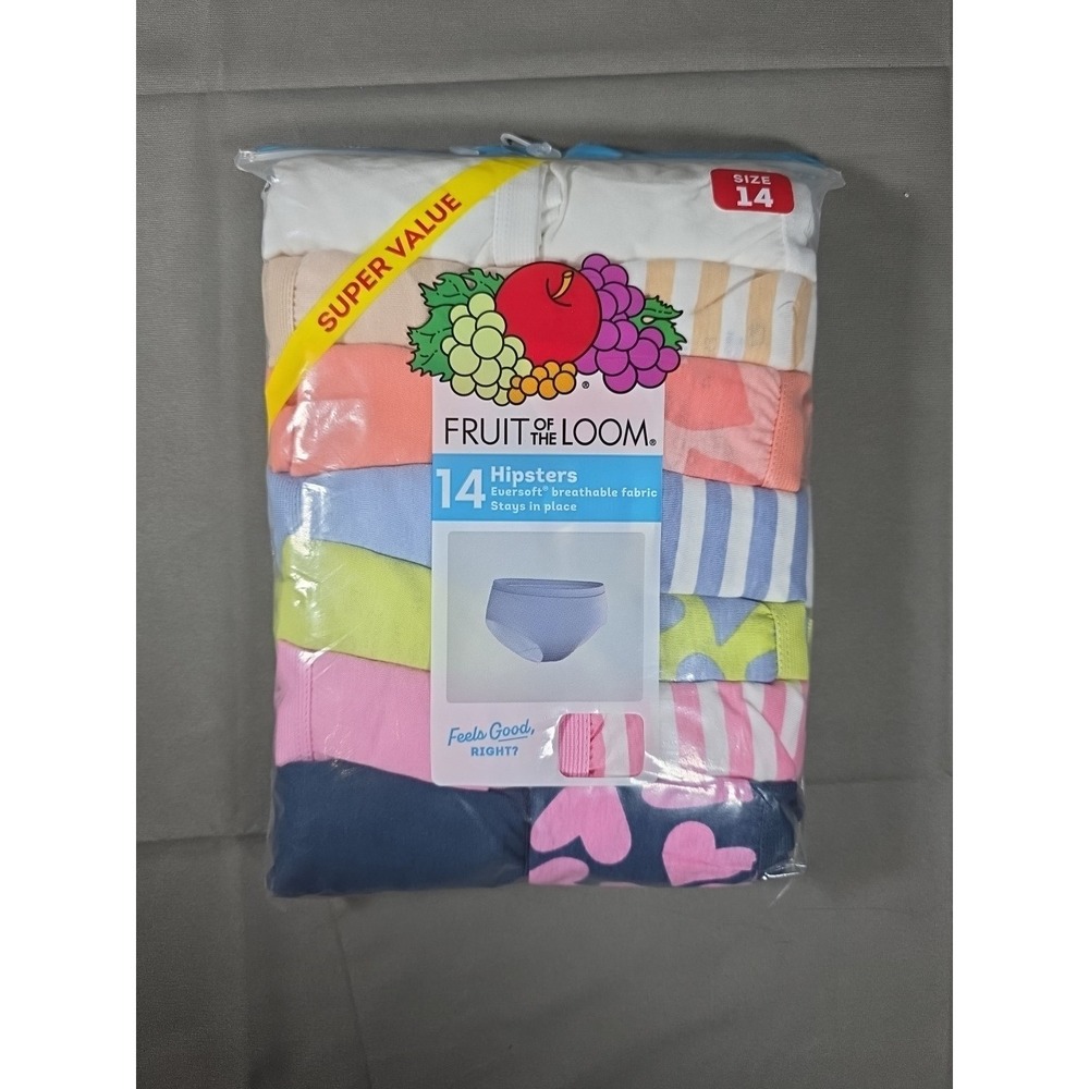 Girl's Fruit of The Loom Hipster Undies, Size‎ 14 Pack of 14